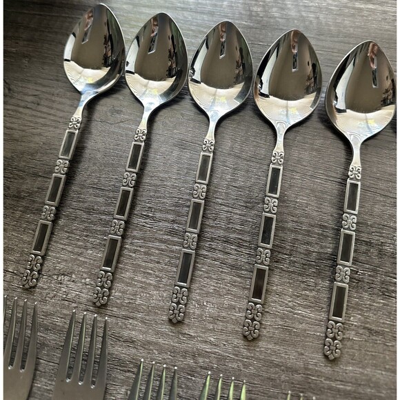 Oneida Community Madrid Stainless Steel Faded Black 16pc Replacement Lot - Picture 3 of 7